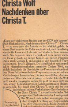 Nachdenken über Christa T.