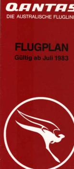 Qantas. Die australische Fluglinie : Flugplan. Gültig ab Juli 1983.