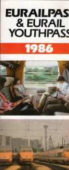Eurailpass and Eurail Youthpass 1986. (Faltblatt)