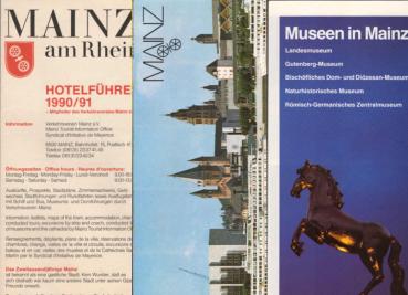 3 Prospekte : Mainz. 1., Mainz am Rhein, Hotelführer 19990/91 ; 2., Museen in Mainz ; 3., Mainz.