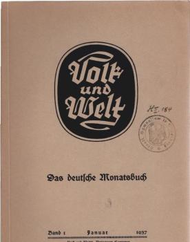 Volk und Welt : Das deutsche Monatsbuch; Band 1, Januar 1937