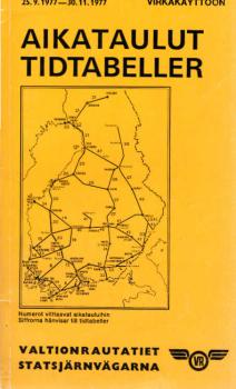 Aikataulut Tidtabeller 25.9.1977-30.11.1977.