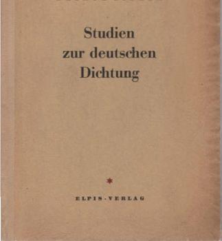 Studien zur deutschen Dichtung.