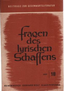 Beiträge zur Gegenwartsliteratur; Teil: Jg. 1960, H. 18., Fragen des lyrischen Schaffens.