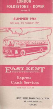 London - Folkestone - Dover Service L3. Summer 1964 6th June - 3rd October 1964