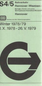 S 4/5 Nahverkehr Hannover Winter 1978/79 1. X. 1978 -  26. V. 1979