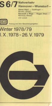 S 6/7 Nahverkehr Hannover Winter 1978/79 1. X. 1978 -  26. V. 1979