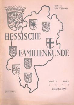 Hessische Familienkunde; Dez. 1979, Band 14/ Heft 8.
