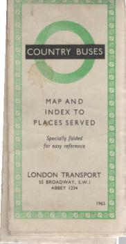London Transport - 1963 Country Bus Map and Index to places served
