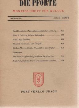 Die Pforte : Monatsschrift für Kultur. Heft 5, 1947/48.