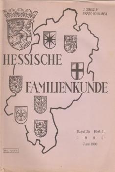 Hessische Familienkunde; Jun. 1990, Band 20/ Heft 2.
