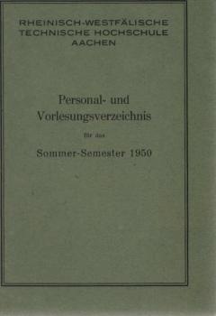 Personal- und Vorlesungsverzeichnis für das Sommer-Semester 1950