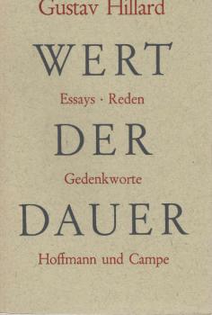 Wert der Dauer : Essays, Reden, Gedenkworte.