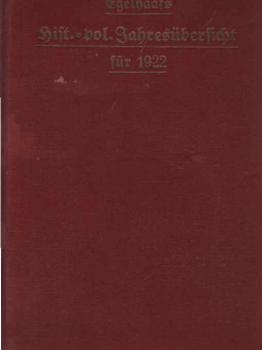 Egelhaafs historisch-politische Jahresübersicht Teil: 14.1922.