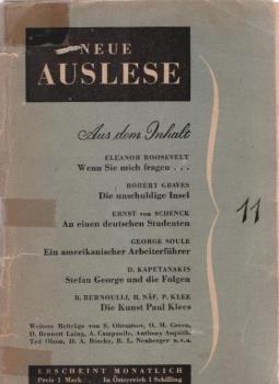 Neue Auslese : Aus dem Schrifttum der Gegenwart; Heft 11