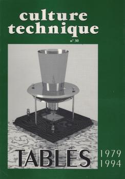 Culture technique n° 30 : tables 1979-1994