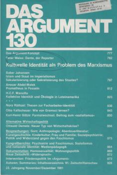 Das Argument. Zeitschrift für Philosophie und Sozialwissenschaften. Nr. 130., Kulturelle Identität als Problem des Marxismus.