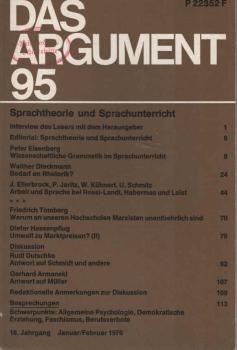 Das Argument. Zeitschrift für Philosophie und Sozialwissenschaften. Nr. 95 : Sprachtheorie und Sprachunterricht