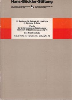 Praxis der Unternehmensbestimmung nach dem Mitbestimmungsgesetz 76. Eine Problemstudie. Graue Reihe der Hans-Böckler Stiftung Nr. 13