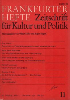 Frankfurter Hefte. Zeitschrift für Kultur und Politik. 34. Jahrgang, Heft 11, November 1979