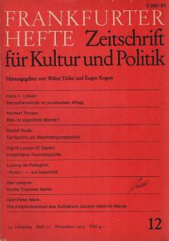 Frankfurter Hefte. Zeitschrift für Kultur und Politik. 34. Jahrgang, Heft 12, Dezember 1979