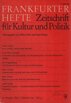 Frankfurter Hefte. Zeitschrift für Kultur und Politik. 34. Jahrgang, Heft 9, September 1979