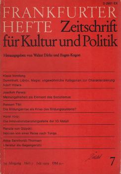 Frankfurter Hefte. Zeitschrift für Kultur und Politik. 34. Jahrgang, Heft 7, Juli 1979