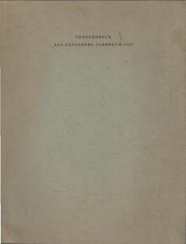 Die Anfänge des Holzstiches in Deutschland. Sonderdruck aus Gutenberg-Jahrbuch 1967.