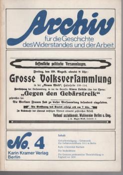 Archiv für die Geschichte des Widerstandes und der Arbeit; Nr. 4