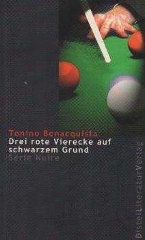 Drei rote Vierecke auf schwarzem Grund.