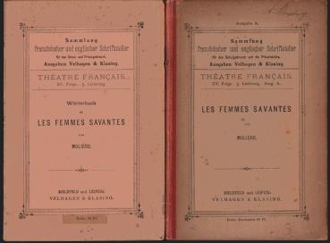 Les Femme Savantes. Comedie en cinq actes. Hauptband + Wörtberbuch