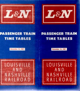 L&N Passenger Train Time Tables. December 15, 1967.