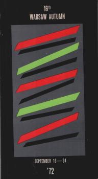 16th International Festival Of Contemporary Music Warsaw Autumn 16-24 September 1972