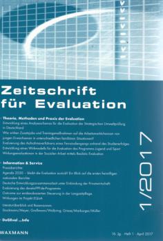 Zeitschrift für Evaluation. 16. Jg., Heft 1. April 2017.