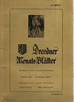 Dresdner Monats-Blätter: Rundbrief d. Dresdner Heimatfreunde in Westdeutschland; Ausgabe Dezember 1985 - 36. Jahrgang, Folge 12