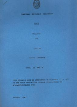 Final Syllabus for English Second Language Standarts IX and X