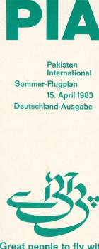 Pakistan International Sommer-Flugplan 15. April 1983.