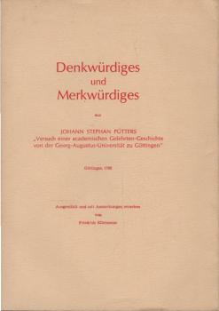 Denkwürdiges und Merkwürdiges : Göttingen 1765.