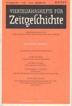 Vierteljahreshefte für Zeitgeschichte. 1. Heft, 38. Jahrgang 1990.