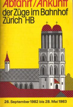 Abfahrt/Ankunft der Züge Bahnhof Zürich HB 1990/91