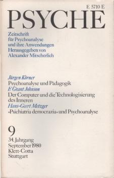 Psyche. Zeitschrift für Psychoanalyse und ihre Anwendungen. 34. Jahrgang, 9. Heft, September 1980