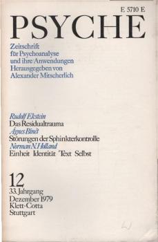 Psyche. Zeitschrift für Psychoanalyse und ihre Anwendungen. 33. Jahrgang, 12. Heft, Dezember 1979