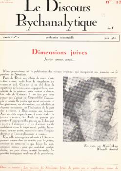 Le Discours Psychanalytique. Année 5, numéro 15. Dimensions juives