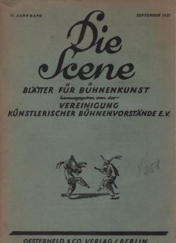 Die Scene : Blätter für Bühnenkunst. 17. Jahrgang. September 1927.