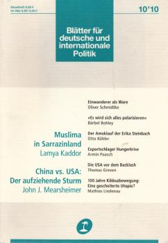 Blätter für deutsche und internationale Politik. Heft 10 / 2010. Musilma Sarrazinland.