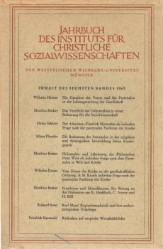 Jahrbuch des Instituts für Christliche Sozialwissenschaften. 6. Band / 1965.
