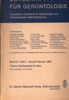 Zeitschrift für Gerontologie. Europäische Zeitschrift für Altersmedizin und interdisziplinäre Alternsforschung. Band 13, Heft 1. Januar / Februar 1980. Thema: Stoffwechsel im Alter.