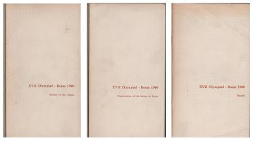 XVII Olympiad - Rome 1960. Organization of the Games in Rome - History of the Games - Results (3 Teile)