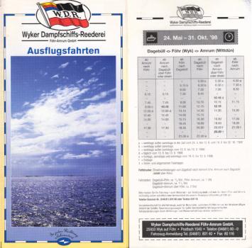 W.D.R. Wyker Dampfschiffs-Reederei. Ausflugsfahrten. In jeder Richtung erlebenswert.