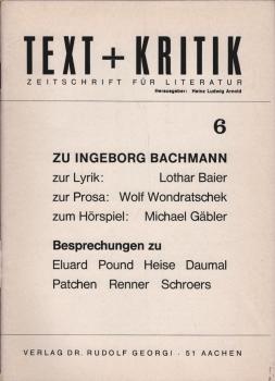 Text + Kritik. Zeitschrift für Literatur; Nr. 6, Oktober 1964: Ingeborg Bachmann